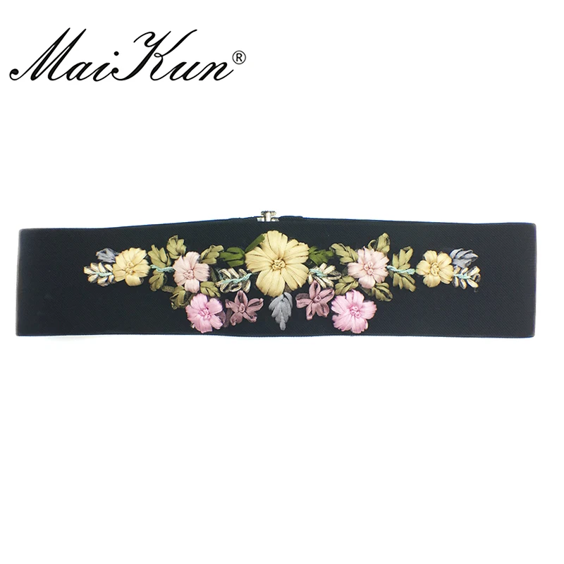 

Maikun Elastic Belts for Women Female Wedding Dress Waist Belt Luxury Designer Floral Corset Belt