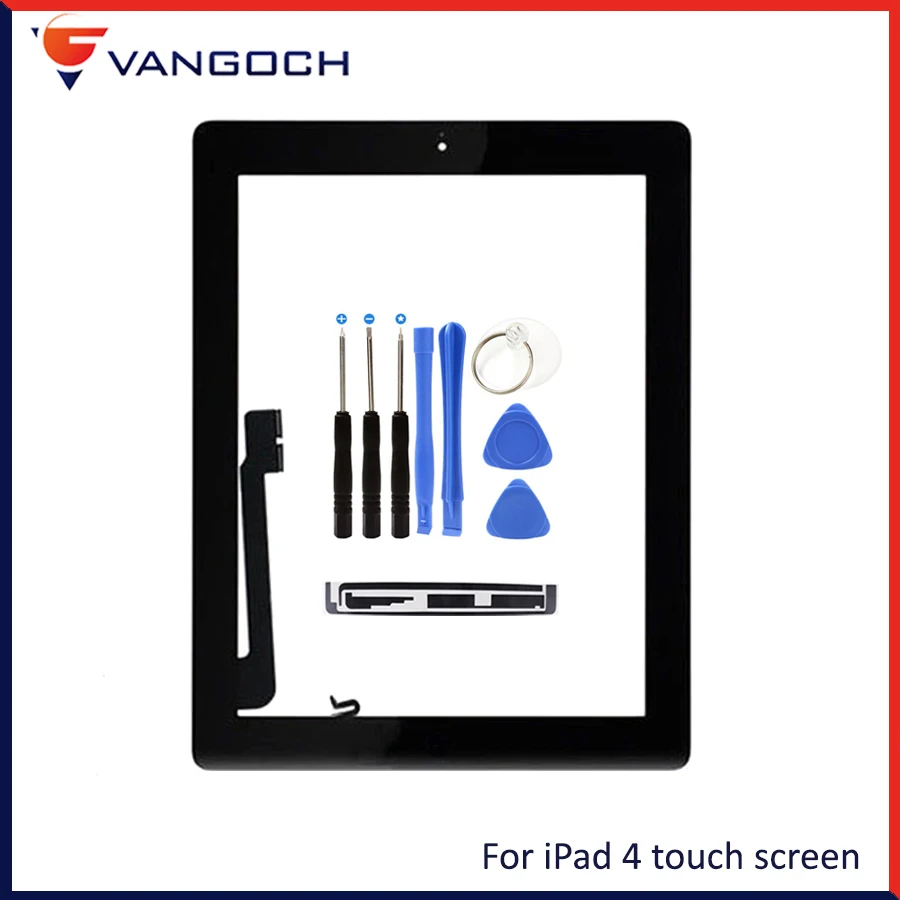 Original Quality Touch Screen For iPad 2 3 4 5 air Digitizer Front Display Glass Assembly Replacement With Home Button Adhesive