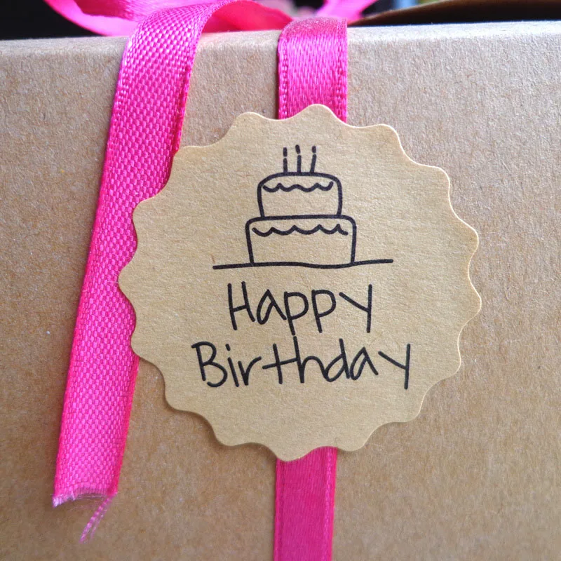 

120Pcs/Bag Cute Sticker Kawaii Label Sticker Kraft Adhesives Sticker Happy Birthday Handmade Sticker For Decorative Scrapbooking