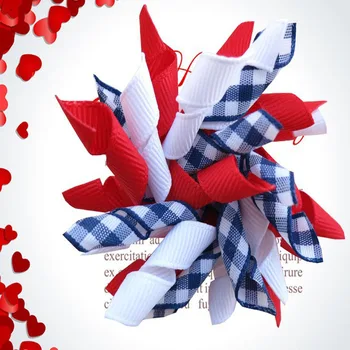 

12 pcs Girl Boutique Set 2.5" High Quality Grosgrain Ribbon Korker Hair Bow Clips Hand Customize Hair Accessories