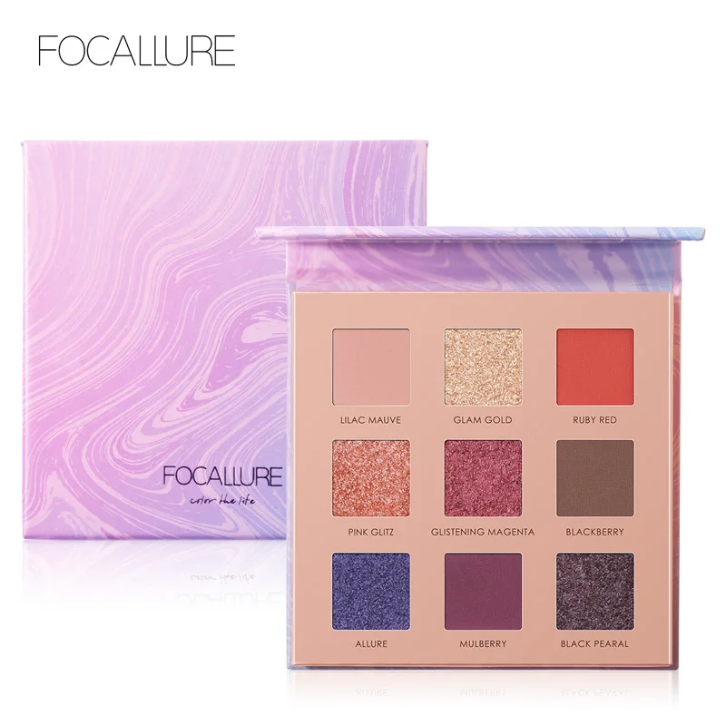 Новая палитра теней для век FOCALLURE 9 цветов блестящие матовые мерцающие цвета