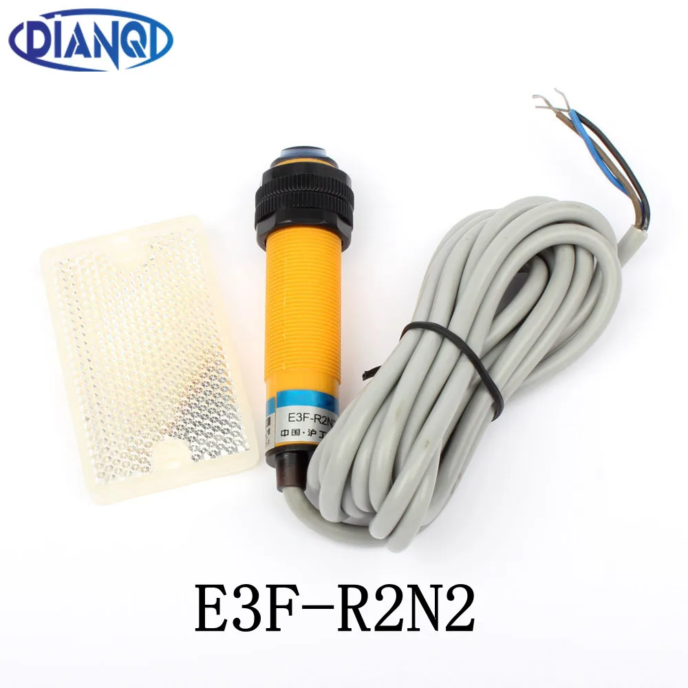 

DIANQI Feedback reflex reflection photoelectric switch sensor E3F-R2N2 DC NPN NC diameter 18mm distance 2m Transducer