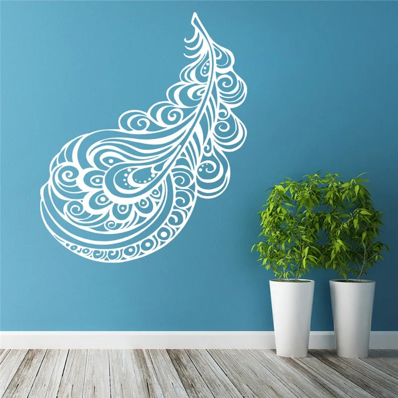Removable Feathers Boho Stickers Vinyl Wall Decal Plume Bohemian
