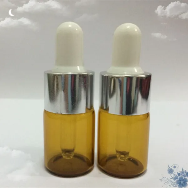 Conta-gotas de Vidro com Cabeça de Plástico Branco para o Óleo Conta-gotas de Vidro Claro - Marrom Frascos Preto ou Essencial Mini Garrafa 100 Pcs 5 ml 4 Garrafas reutilizáveis