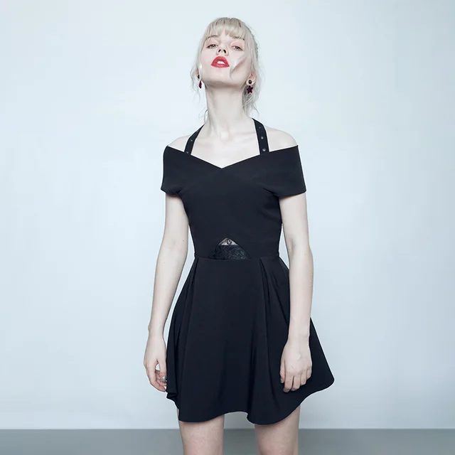 girls short sleeve black dress