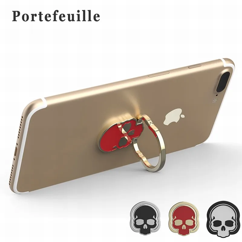 Portefeuille Skull Phone Ring Holder For iPhone 7 Plus 6 6S 4S SE iPad Samsung S8 Xiaomi Mi6 Mobile Finger Ring Smartphone Stand (1)