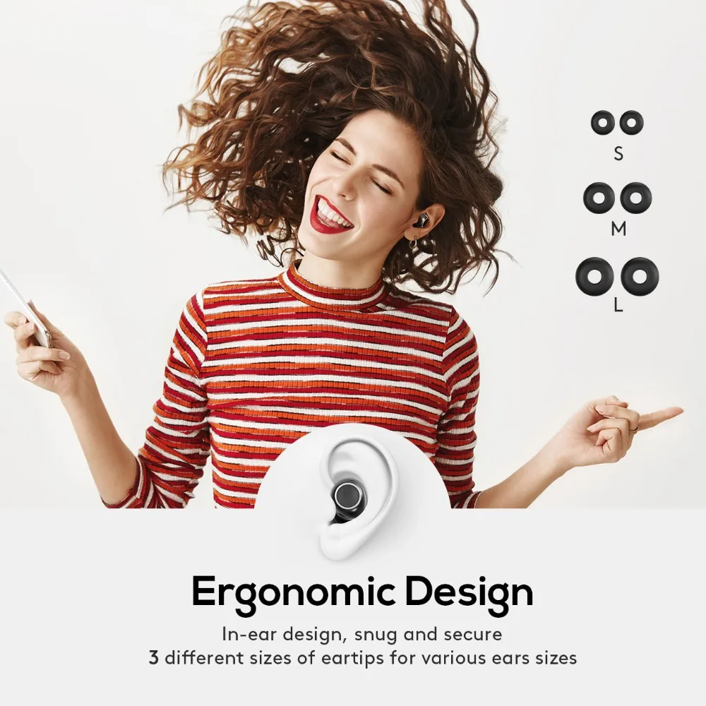 Mpow T6 TWS inalámbrica Bluetooth 5,0 auriculares ipx7 impermeable 21 h tiempo auriculares inalámbricos con micrófono para iPhone Xs xr Huawei - 6