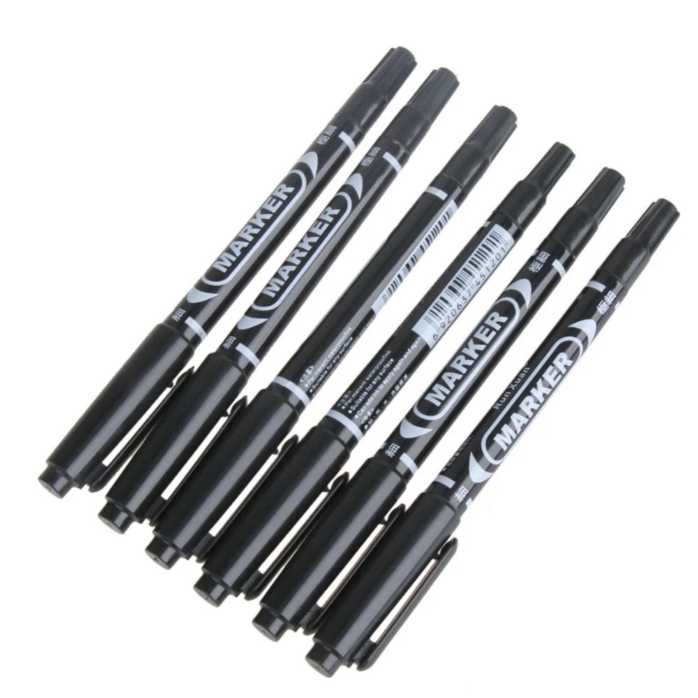 6pcslot double point temporary tattoo pen body art marking pen dual skin marker pens black color - Skin Color Markers 6pcslot double point temporary tattoo pen body art marking pen dual skin marker pens black color - Skin Color Markers