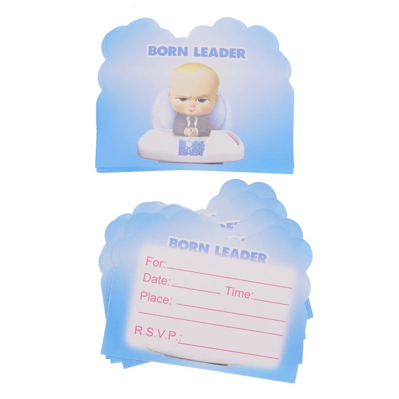 

10pcs/baby boss invitation card birthday party wedding decoration children disposable card