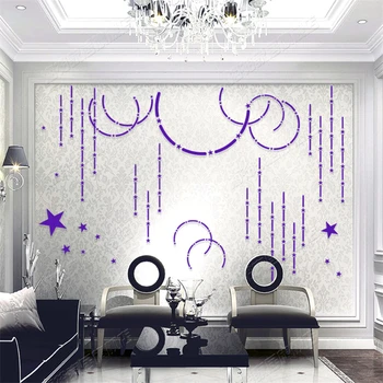 

Splendid Star 3d stereo acrylic wall stickers living room sofa TV background sticker Hand Diy Modern Creative Home decor Decals
