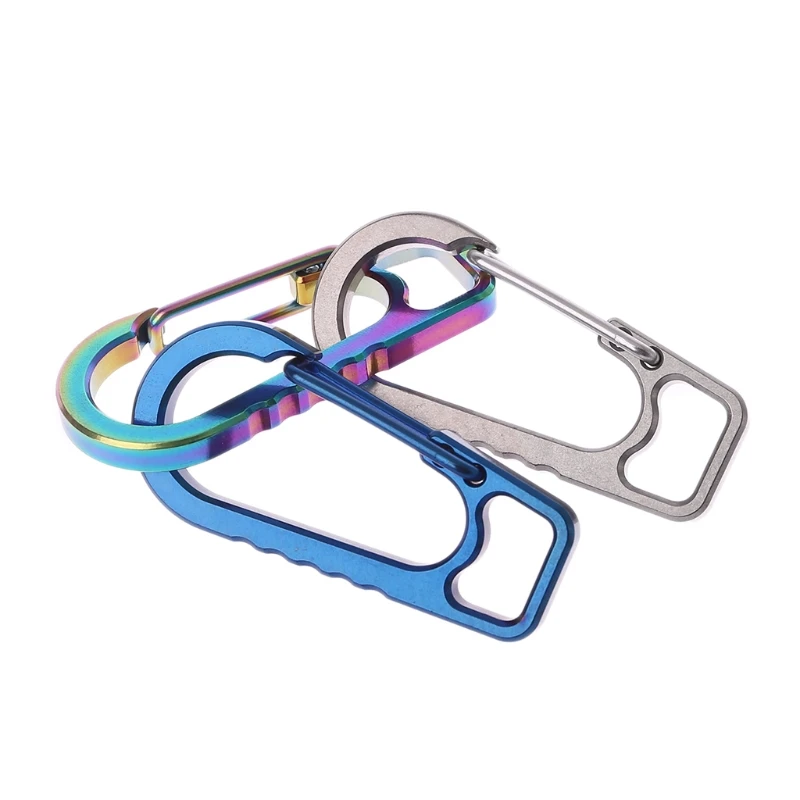 

Titanium Alloy EDC Outdoor Keychain Carabiner Camping Hiking Spring Buckle Hook