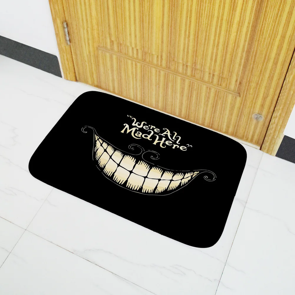 Black Door Mat We' re All Mad Here Doormat Home Creative Mat Super Soft Absorbent Bathroom Door Mat Door Entrance Floor Mat Black Door Mat We' re All Mad Here Doormat Home Creative Mat Super Soft Absorbent Bathroom Door Mat Door Entrance Floor Mat