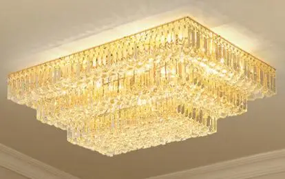 Европейский прямоугольный Хрустальный потолочный светильник, лампа для гостиной, современный потолочный светильник для спальни, светодиодный светильник для ресторана - Цвет корпуса: 100 x 70 x 35cm