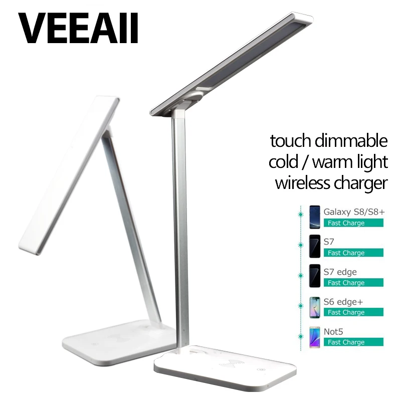 

VEEAII Wireless Charger Table Desk Lamps Flexo flexible office bureaulamp led Table Light Qi Wireless Charger For iPhone X