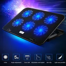 Охладитель для ноутбука ICE COOREL A9 2 usb порта 6 охлаждающий вентилятор Скорость регулируемый держатель для ноутбука ПК подставка для 12-17 дюймов ультрабук
