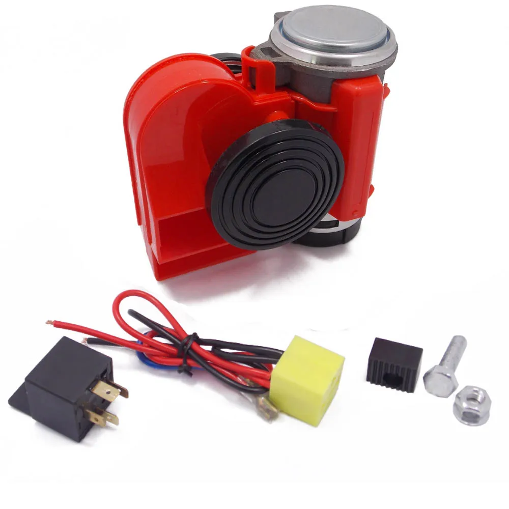 12 В 136db мотоцикл Красный Air Horn Улитка компактный для автомобилей Грузовик Ван