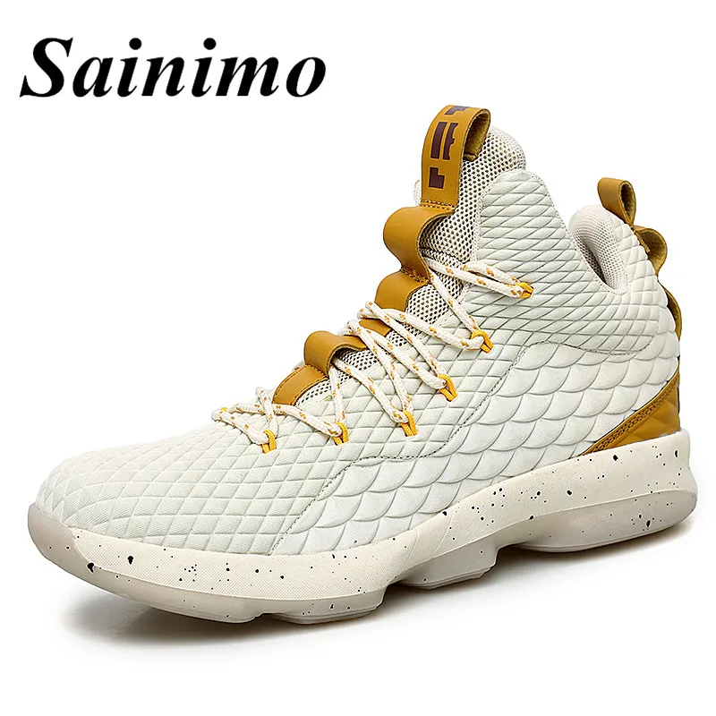 

New Arrival High Top Cushioning Original Basketball Shoes Lace Up Couple Athletic Outdoor Sport Shoes Lebron James13 Sneakers