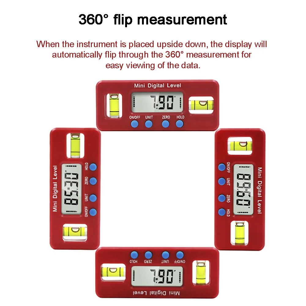 1 шт. Мини Цифровой угломер и уровень магнитного угла Finder датчик уровня ABS Красный ЖК-дисплей цифровой уровень коробка измерительный инструмент