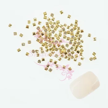 

500PCS/LOT 2MM Square Flatback Metal Base Claw Glass Rhinestones 3D Nail Art Manicure Crafts Jewelry Garment DIY Design Decor
