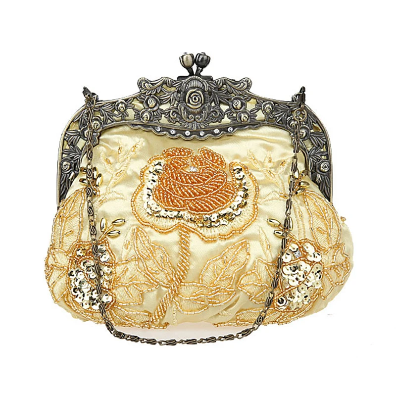 2019 New Vintage Beaded Evening Bag Embroidered Bag Diamond Sequined Clutch Hand Bag Bride Bag Free Shipping 2019 New Vintage Beaded Evening Bag Embroidered Bag Diamond Sequined Clutch Hand Bag Bride Bag Free Shipping