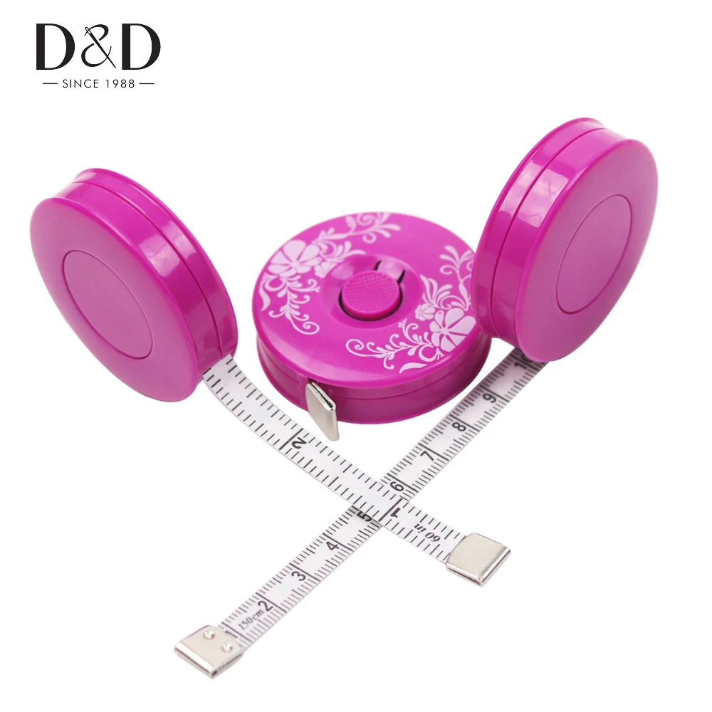 D& D 1 шт., вытягивающаяся линейка для шитья, рулетка для шитья, рулетка для шитья, 1,5 м, дизайн печати, аксессуары для швейных инструментов