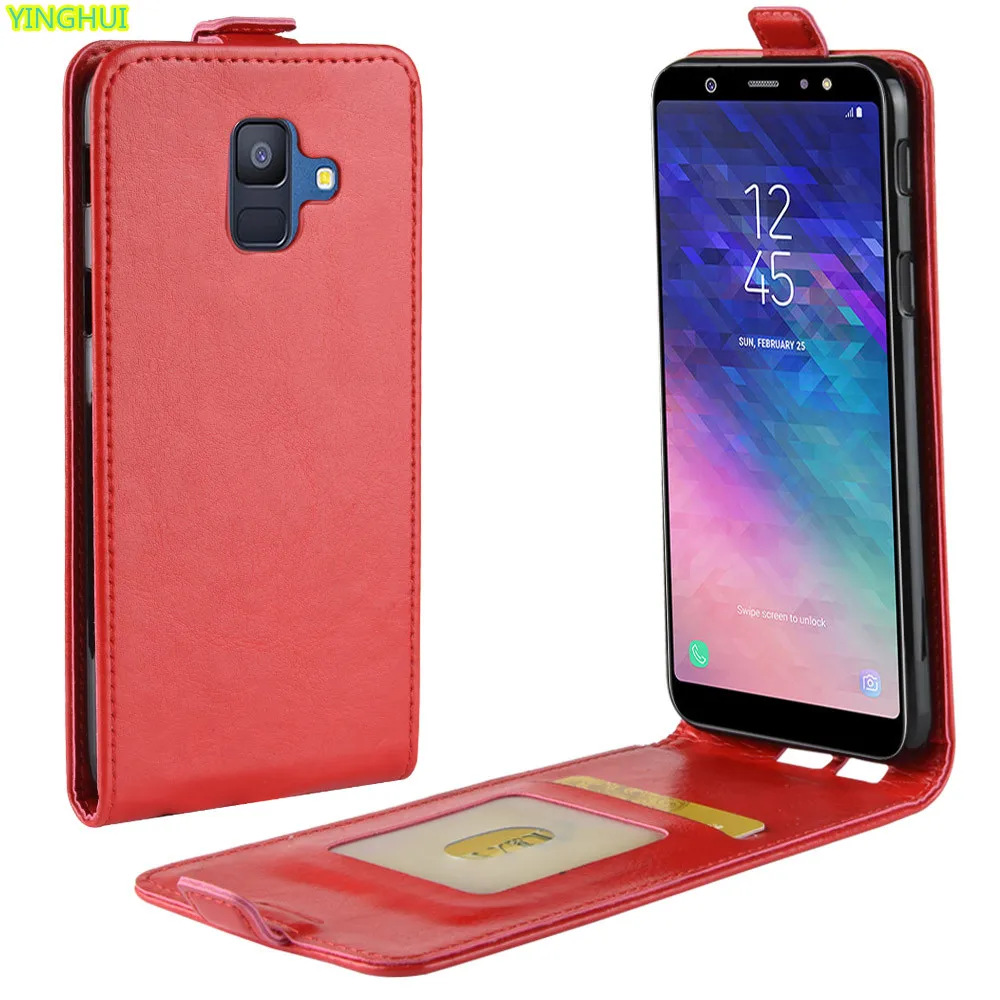 

For Samsung Galaxy A6 2018 Case Cover Luxury Leather Vertical Flip Wallet Phone Bag Case For Samsung Galaxy A6 2018 Dual SIM