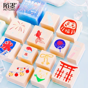 

Summer 1Pcs \ DIY Cute Creative Fun Retro Stamp Wood Seal Album Diary Calendar Scrapbook Student Stationery Office Supplies