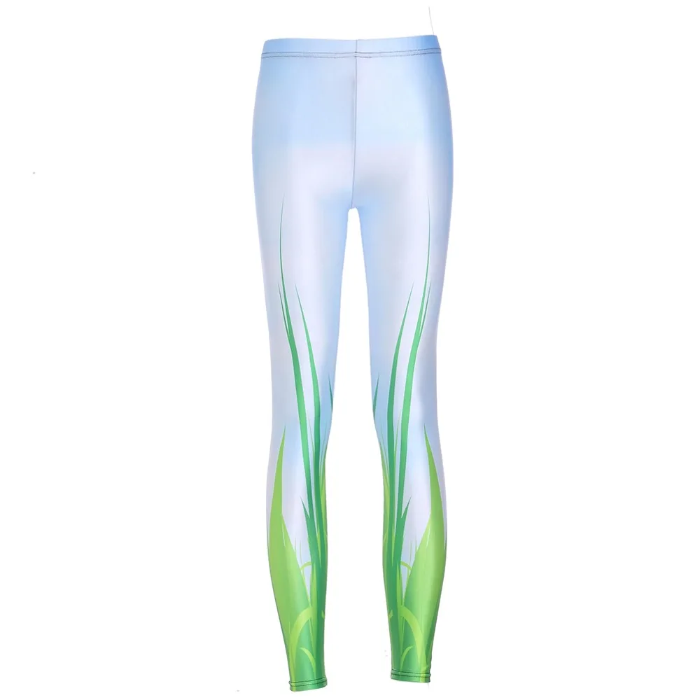 Free Ship Fashion Fintess Legging Green leaf Digital Print high quality