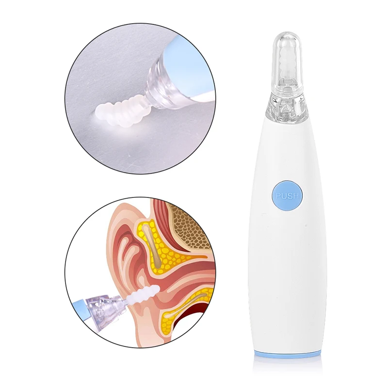 Очиститель ушной серы вращающийся умный ушной сервиз инструмент для удаления 4 силиконовых наконечников ушной воск чистящий набор электрический фонарик ушной очиститель