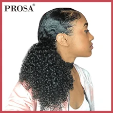 3B 3C Kinky Curly Ponytail Human Hair For Women Natural Color Mongolian Clip In Human Hair Extensions Prosa Remy One Piece