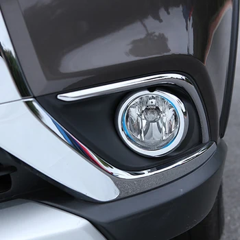 

Exterior ABS Chrome Front Fog Light Lamp Cover Trims Garish Bezels Decoration Frames 2Pcs Fit For Mitsubishi Outlander 2016 2017