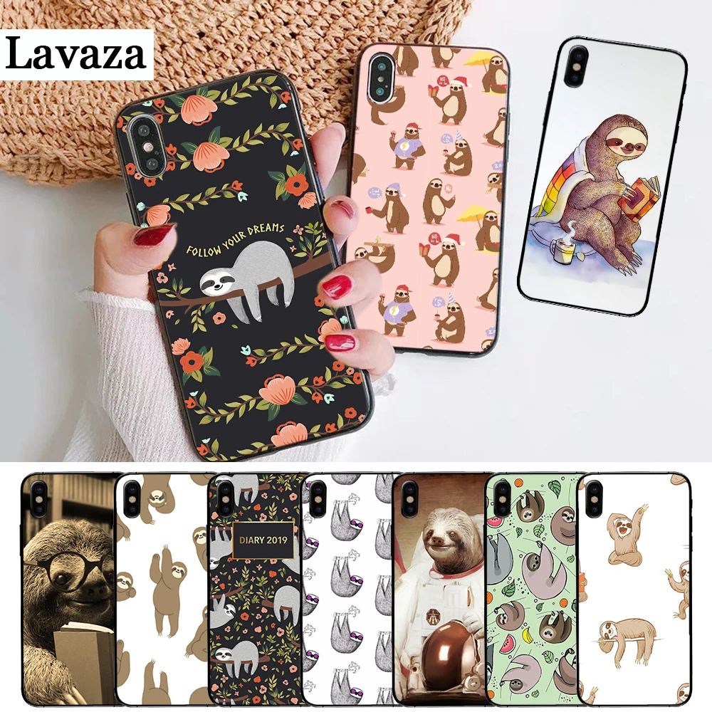 

Lavaza Grey Sloths and Flowers Silicone Case for iPhone 5 5S 6 6S Plus 7 8 X XS Max XR