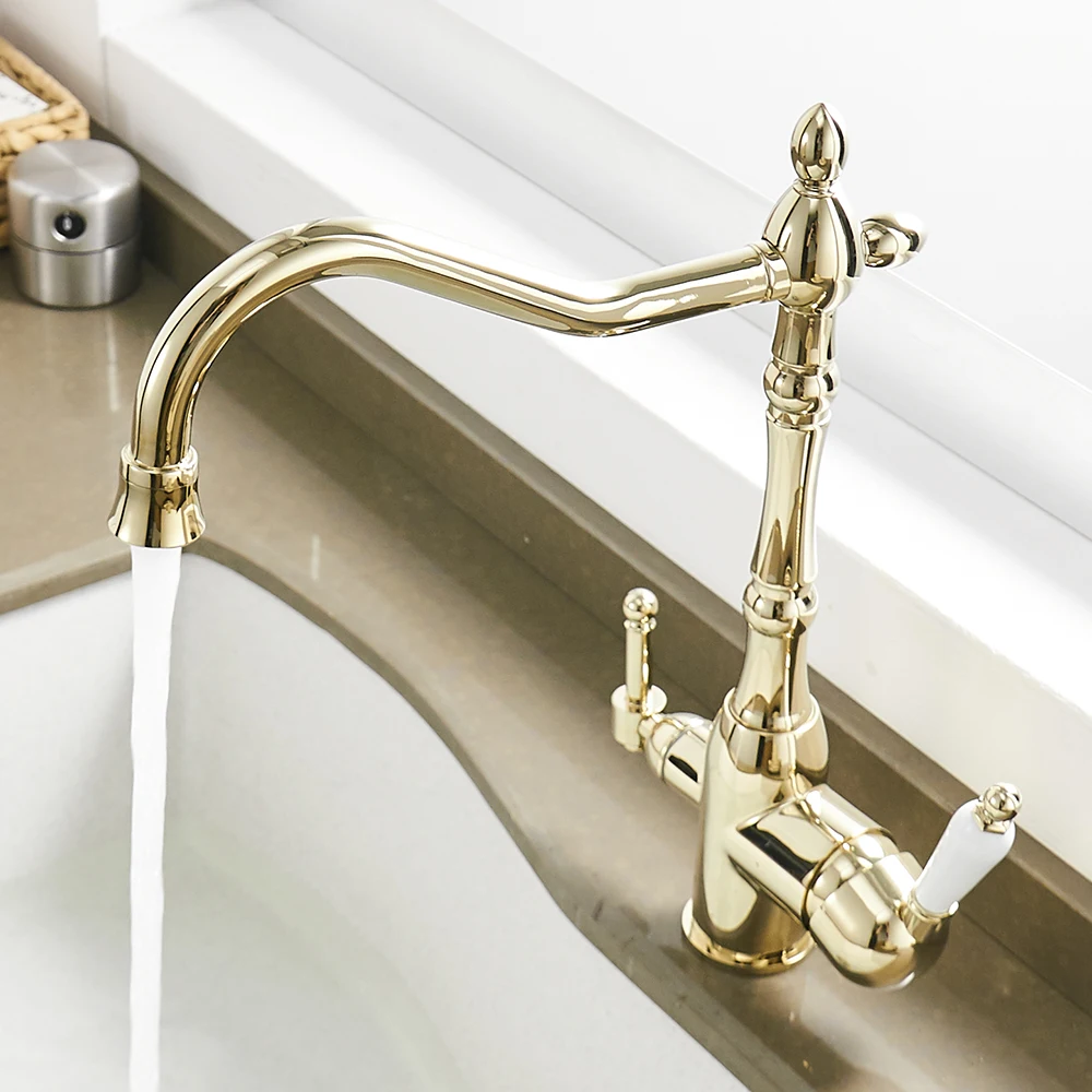  Kitchen Faucets Deck Mounted Torneira Cozinha Mixer Tap 360 Degree Rotation with Water Purification - 32947944202