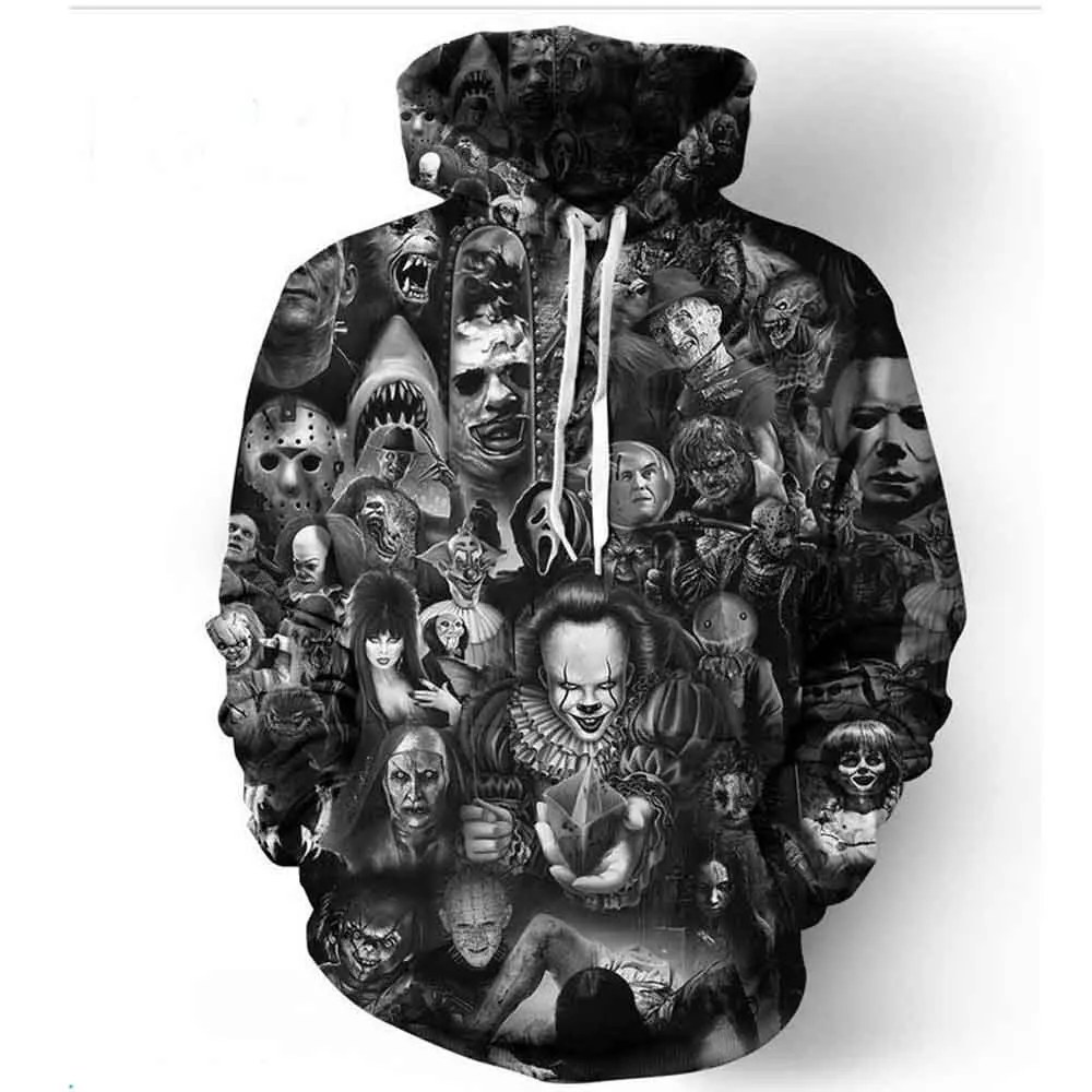 

Hot style 2019 outdoor casual street hip hop 3D digital printing couple fleece new foreign trade baseball hoodies men and women