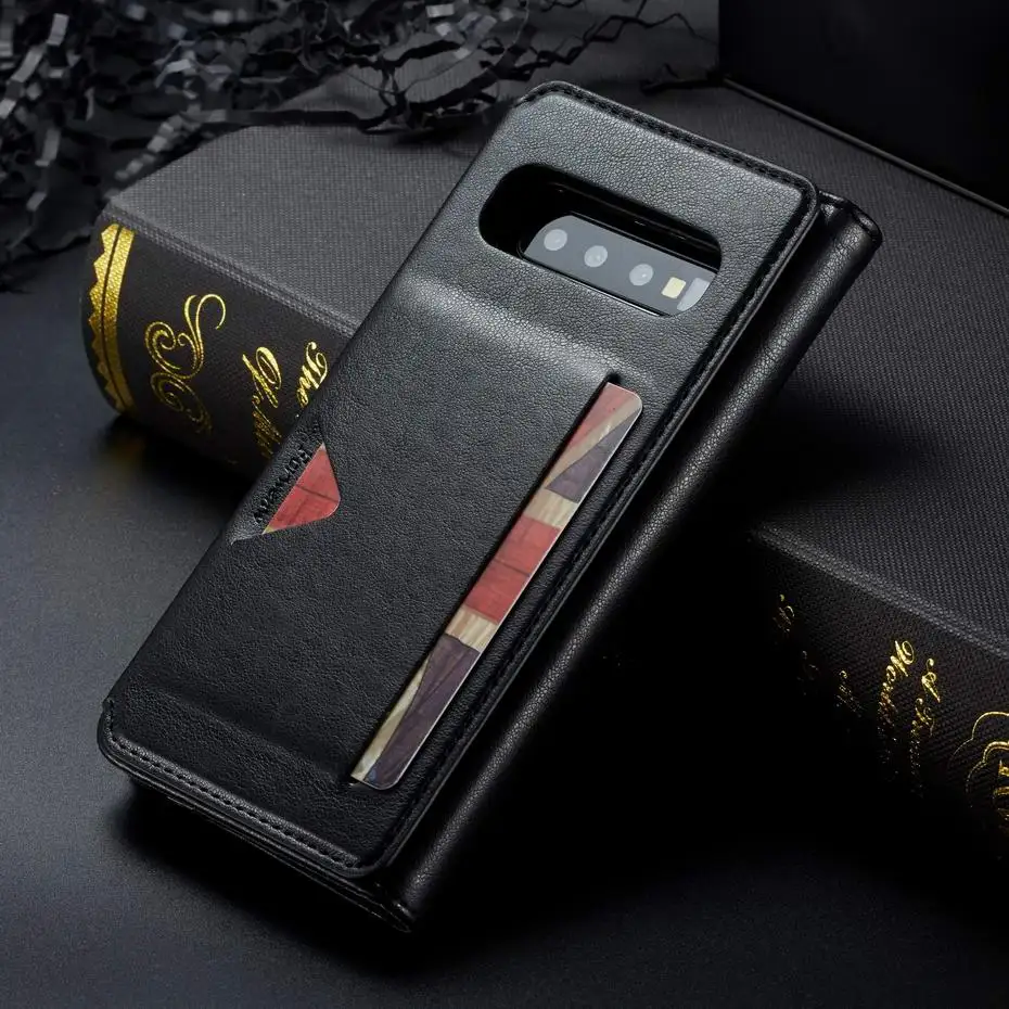 Многофункциональный чехол из натуральной кожи для samsung galaxy S10 S10e S9 S9 Plus, флип-чехол для samsung S10 e Plus, держатель с 6 отделениями для карт