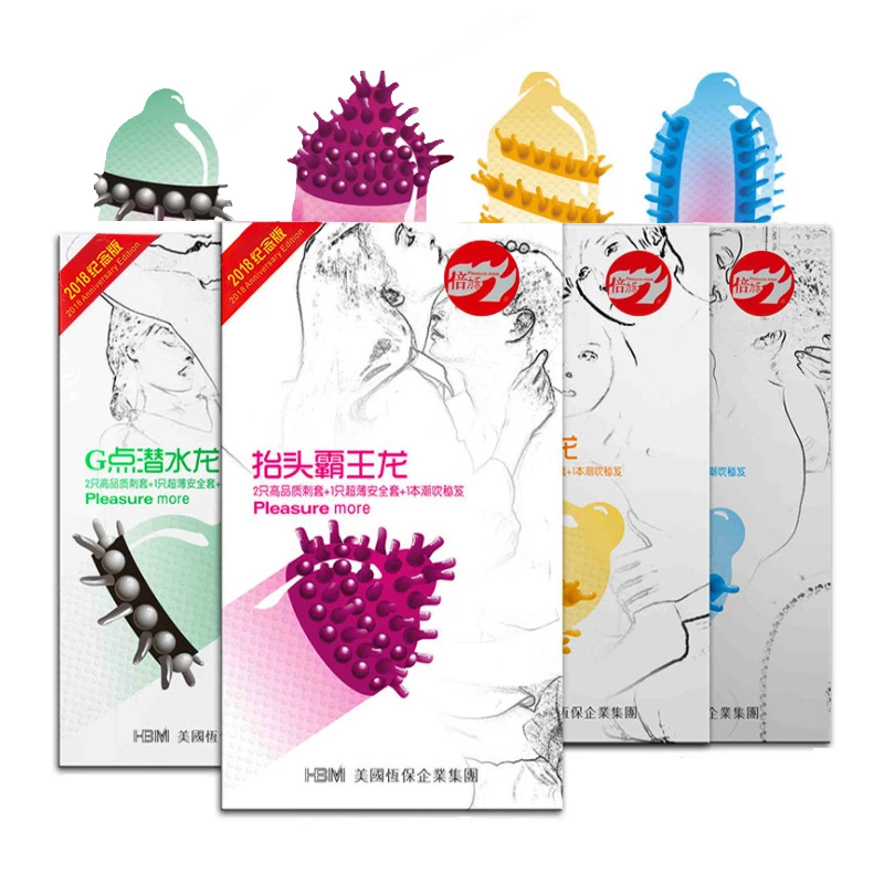 

3PCS/lot Adult Sex Products Extra Sensitive Penis Sleeve Female G-spot Vaginal Stimulation Condoms Ribbed Dotted Spike Condom