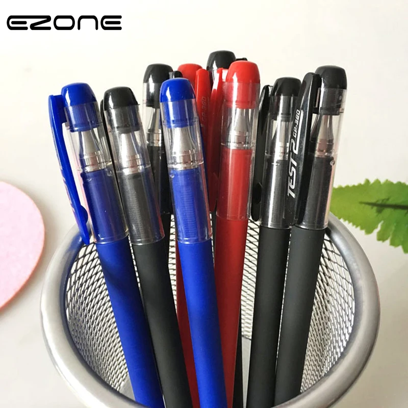 EZONE 10 шт гелевая ручка красного/черного/синего цвета шариковые гелевые чернила ручки 0,5 мм пулевидная заправка канцелярские принадлежности Школьные принадлежности подарки