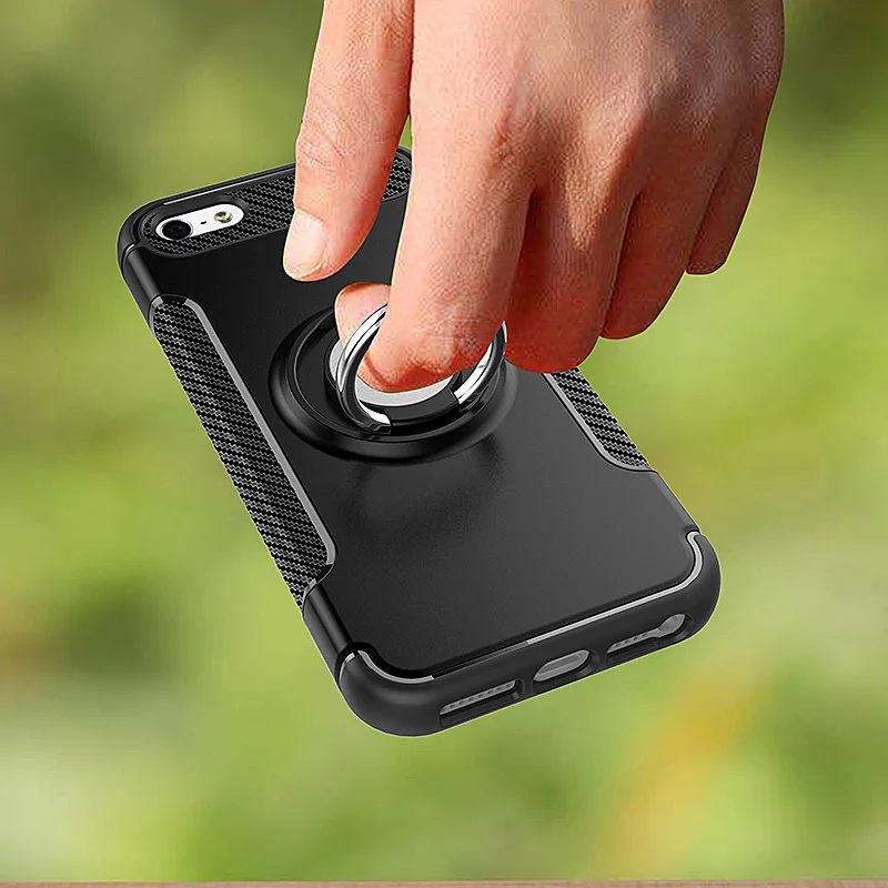Fashion Case For iPhone 6 s 6S 7 7S 8 Plus X 10 5 5S 5SE ihone 6Plus 6SPlus 7Plus 8Plus Cell Phone Metal magnetic bracket Cover