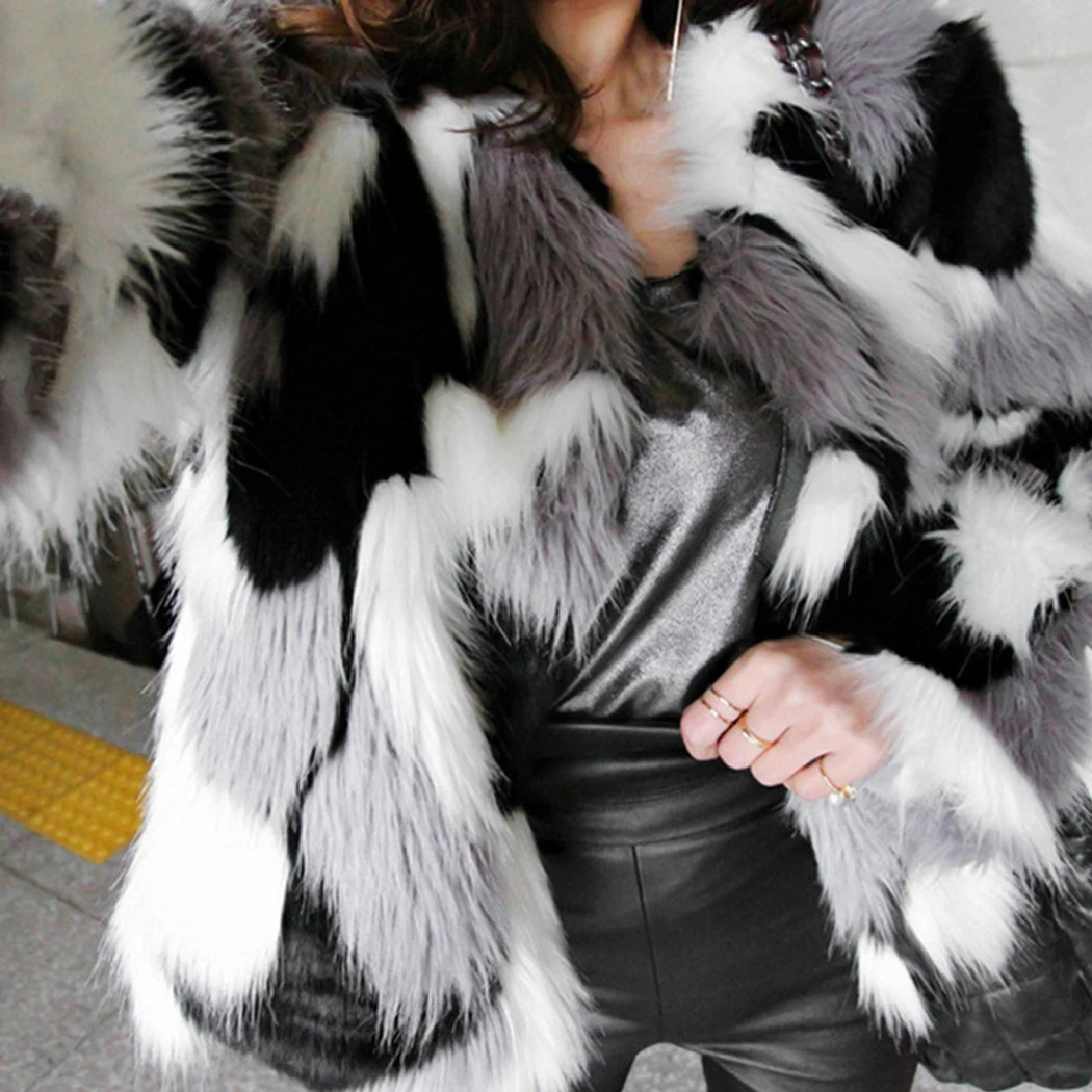 Большие размеры, S-6XL, Женское пальто из искусственного лисьего меха, Осень-зима, толстая теплая пушистая Меховая куртка, корейская мода