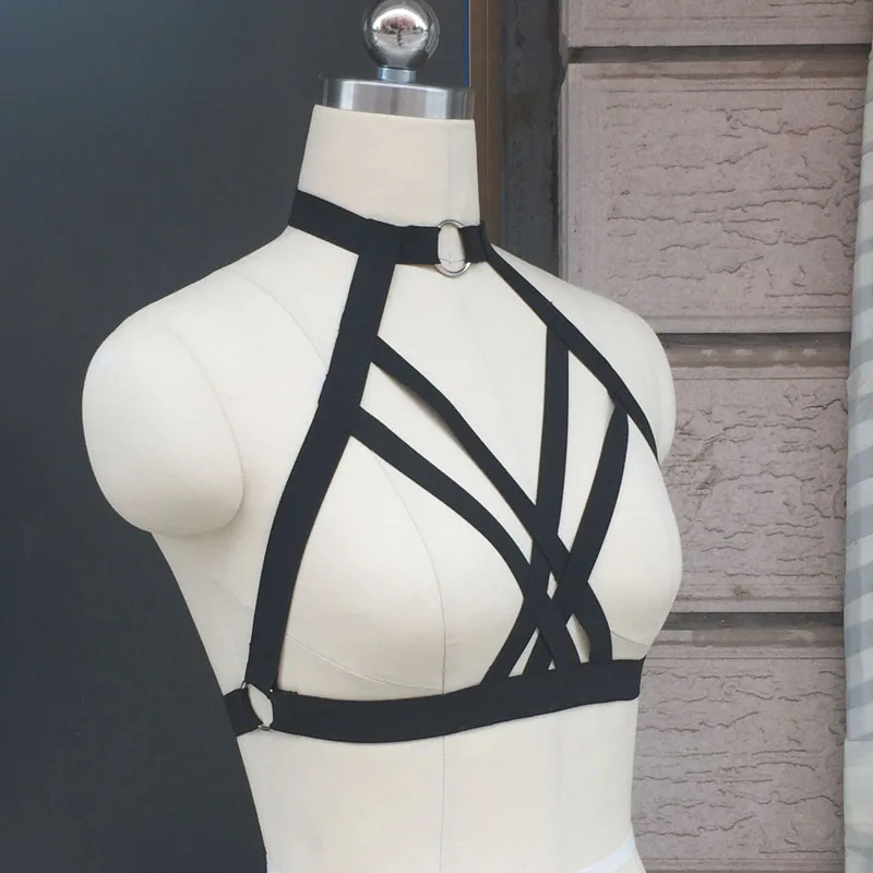 Сексуальное боди Harneess пояс бюстгальтер Harajuku Готический рейв БДСМ Связывание