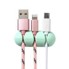 Self Stick Auriculares auriculares Stick-on envoltura de Cable Rack organizador Cable titular de la mesa de escritorio Cable bobinador colector de silicona 2019