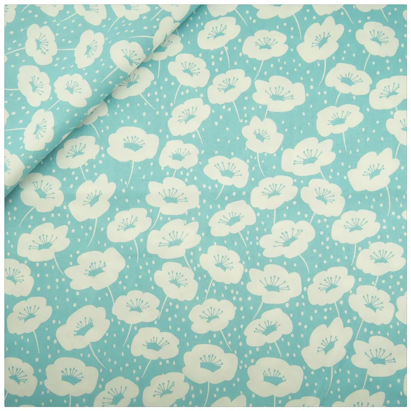 

Blue Twill Cotton Fabric Fat Quaters sewing baby cloth home textile Quilting scrapbooking Patchwork Fabric diy tecido tissue