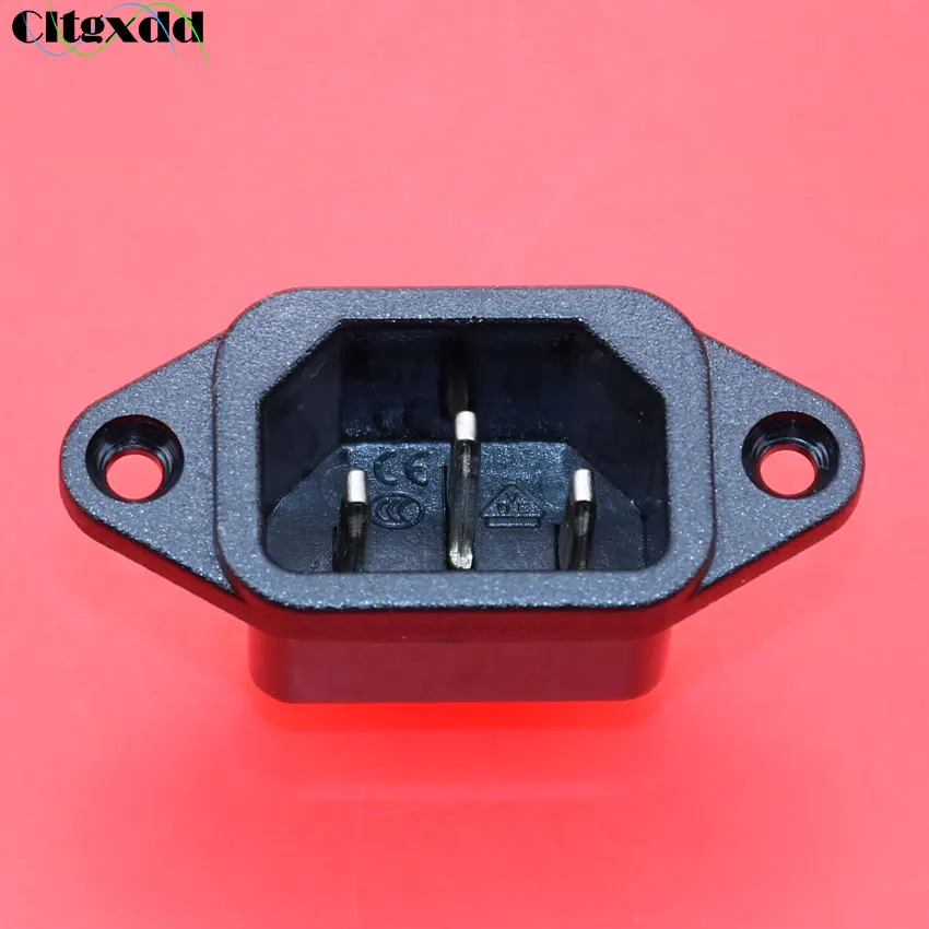 

cltgxdd 1pcs 3 pin IEC 320 C14 AC 10A 250V Brass Male AC Power Cord Inlet Power Socket connector AC CCC CE For AMP Application