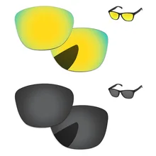 Черный& 24 K золотой 2 пары Поляризованные Сменные линзы для Frogskins Солнцезащитные очки в оправе UVA и UVB Защита