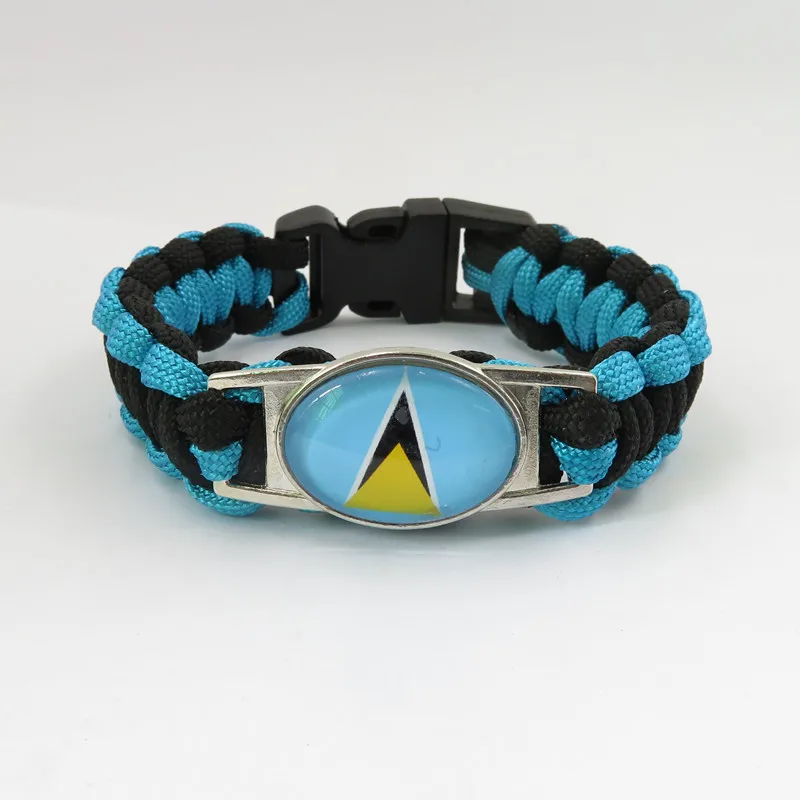 

infinity love st lucia bracelet st lucia country bracelet ornament fashion man and woman umbrella rope bracelet st lucia flag