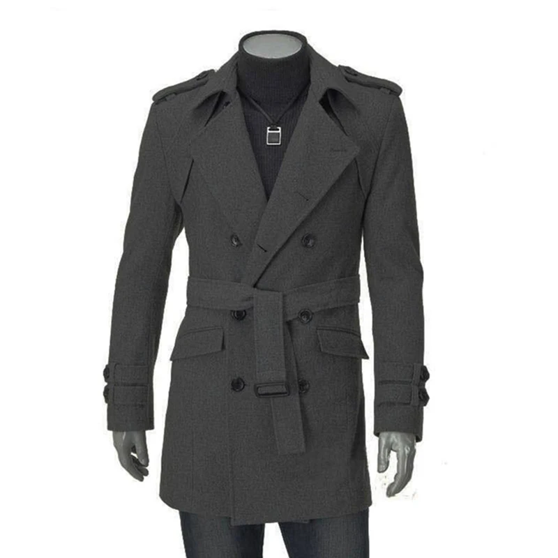 2018 New Autumn Winter Wool Coat Men Fashion Turn down