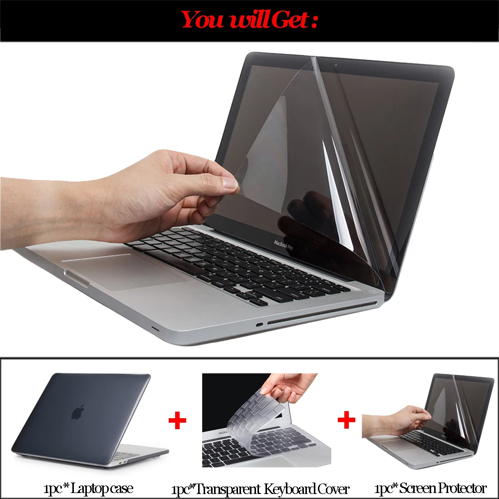 Кристальный чехол для ноутбука Apple MacBook Pro Air Retina 11 12 13 15 дюймов протектор 4 3