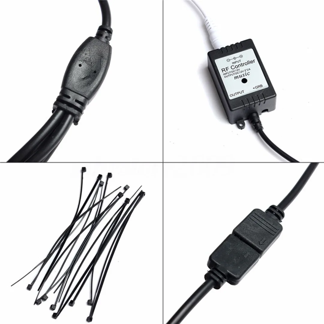 JX-LCLYL 4pcs RGB LED Strip Under Car Tube Underglow Underbody Neon Light System Kit