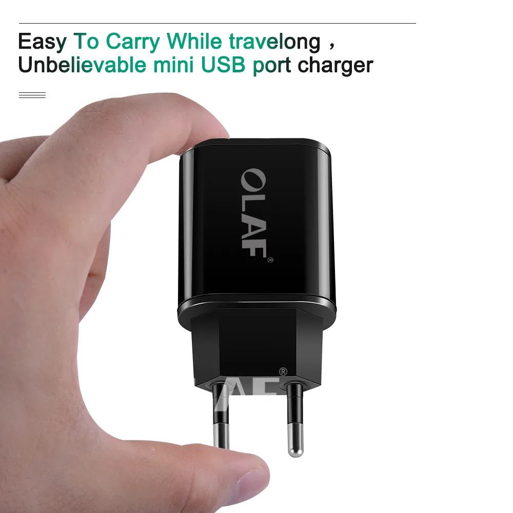 OLAF Phone Charger 5V 2A 2 USB EU Plug Travel Wall Charger Adapter For iPad iPhone X 7 Plus Samsung S9 For Xiaomi Mobile Phone  (3)