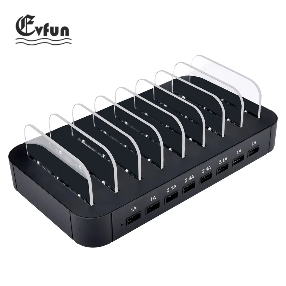 Evfun usb зарядная станция 8 портов зарядная станция многофункциональное зарядное устройство универсальное для iPhone сотовый телефон планшет